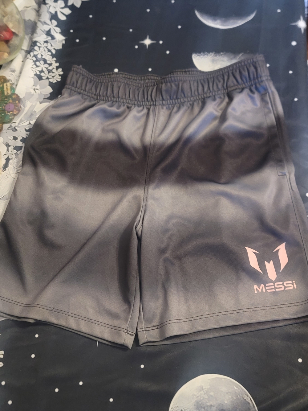 Boys Messi Soccer Black Athletic Shorts  Size Large